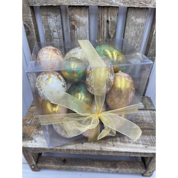 Gingham bunny and gold foiled egg lot easter spring tiered tray lot - Picture 4 of 5